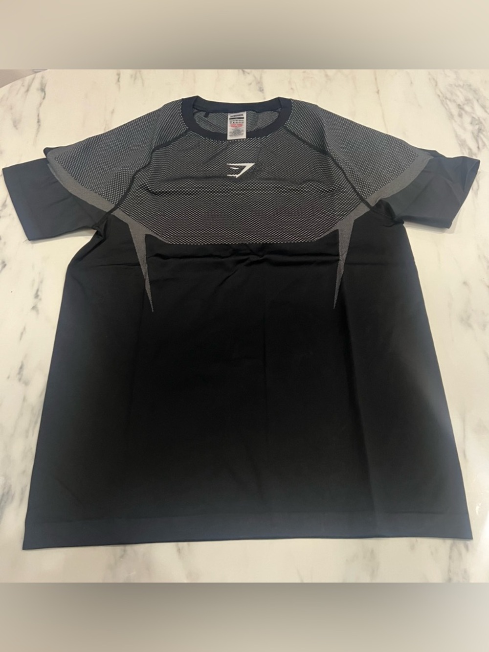 NEW Gymshark Onyx 5.0 Men’s Seamless Short Sleeve T-Shirt Black Grey - SIZE XL